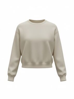 Lululemon Perfectly Cropped Softstreme Crew - Sz 4 - Bone